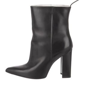 Louie Vuitton black leather mid calf boots